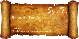 Szendi Teréz névjegykártya